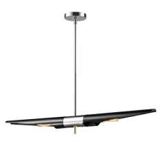 Lampa wisząca Apollo 1 czarna - stal polerowana