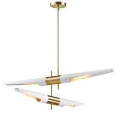 Lampa wisząca Apollo 2 biała - szczotkowane złoto