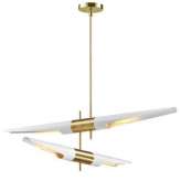 Lampa wisząca Apollo 2 biała - szczotkowane złoto