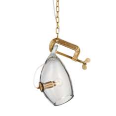 Lampa wisząca Vice mosiądz - metal | szkło
