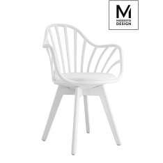 Fotel Modesto Albert Arm biały - polipropylen | ekoskóra