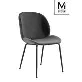Krzesło Modesto Scoop szare - welur | metal