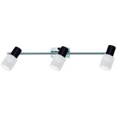 Lampa sufitowa Malaga III Belka chrom klosz biały 3080