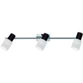 Lampa sufitowa Malaga III Belka chrom klosz biały 3080