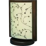 Lampa stołowa Quadro Contrastampo i brązowa - klosz kremowy 3341