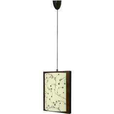 Lampa wisząca Quadro Contrastampo i brązowa - klosz kremowy 3343