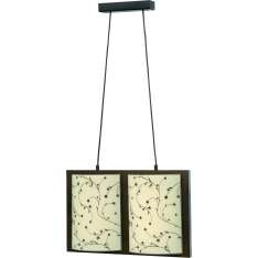 Lampa wisząca Quadro Contrastampo II brązowa - klosz kremowy 3344