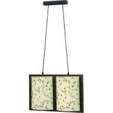 Lampa wisząca Quadro Contrastampo II brązowa - klosz kremowy 3344