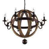 Żyrandol Rustic Wood Globe Chandelier 76 cm - drewniany Rustykalny