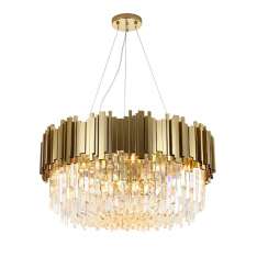 Żyrandol Pipe Organ Crystal Chandelier Brass - kryształowy 60 cm