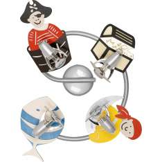 Lampa sufitowa Pirate IV Spirala dzieciecy srebrny 4724