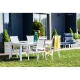 Stół ogrodowy Biały obiadowy Laura 200 x 100 x 76 cm