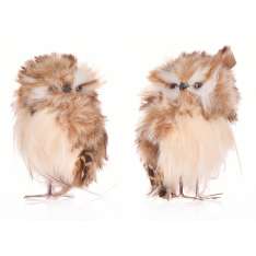 Figurka brązowo - białe Sowy 2Szt. 16 x 7 x 13 cm