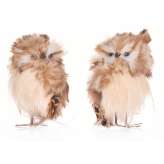 Figurka brązowo - białe Sowy 2Szt. 16 x 7 x 13 cm