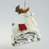 Bombka Ręcznie dekorowana szklana Renifer 16 cm