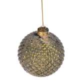 Bombka Zielona z tłoczonym wzorem 10 cm