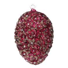 Bombka Ręcznie dekorowana Jajko Kwiat 14 cm