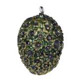 Bombka Ręcznie dekorowana szklana Jajko - Kwiaty 14 cm