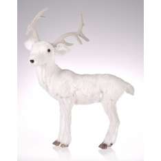Figurka biały Jeleń stojący 39 x 22 x 44 cm