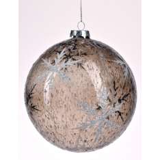 Bombka Szara z Gwiazdą 15 cm