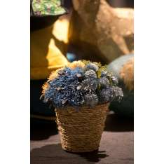 Kosz yk Ozdobny niebieskie Kwiaty 15 x 15 x 17 cm