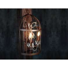 Kinkiet Bird Cage z kryształami w Stylu vintage