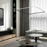 Lampa Nowoczesna LED wisząca Quadrata czarna z barwą ciepłą 3000 K 48W