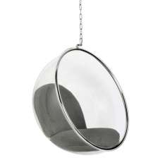 Poduszka Fotel wiszący Bubble szara - Korpus akryl | wełna