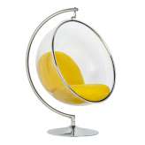 Poduszka Fotel Bubble Stand żółta - podstawa chrom | Korpus akryl | wełna