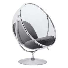 Poduszka Fotel Bubble Stand 2 szara - akryl | chrom | wełna