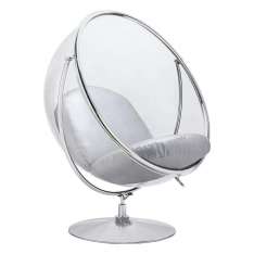 Poduszka Fotel Bubble Stand 2 srebrna - akryl | chrom | ekoskóra