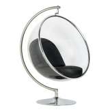 Poduszka Fotel Bubble Stand czarna - podstawa chrom | Korpus akryl | ekoskóra