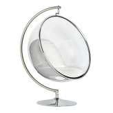 Poduszka Fotel Bubble Stand biała - podstawa chrom | Korpus akryl | ekoskóra