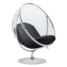 Poduszka Fotel Bubble Stand 2 czarna - akryl | chrom | ekoskóra