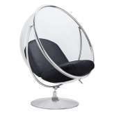 Poduszka Fotel Bubble Stand 2 czarna - akryl | chrom | ekoskóra