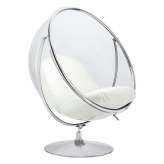 Poduszka Fotel Bubble Stand 2 biała - akryl | chrom | ekoskóra