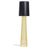 Lampa podłogowa Holmes Straight złota z czarnym kloszem - metal