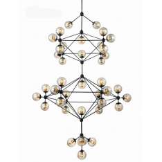 MOOSEE lampa wisząca PLANETARIO 41 czarna - klosze bursztynowe