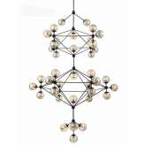 MOOSEE lampa wisząca PLANETARIO 41 czarna - klosze bursztynowe