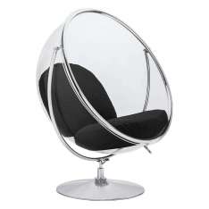 Poduszka Fotel Bubble Stand 2 czarna - akryl | chrom | wełna