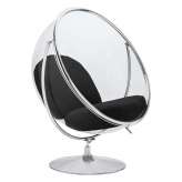 Poduszka Fotel Bubble Stand 2 czarna - akryl | chrom | wełna