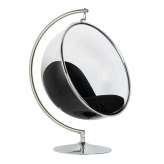 Poduszka Fotel Bubble Stand czarna - podstawa chrom | Korpus akryl | wełna