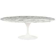 Stół TULIP ELLIPSE MARBLE ARABESCATO 200 biały - marmur, metal