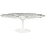 Stół TULIP ELLIPSE MARBLE ARABESCATO 200 biały - marmur, metal