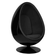Fotel OVALIA BLACK czarny - włókno szklane, metal