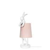 KARE lampa stołowa RABBIT 50 cm biała / różowa