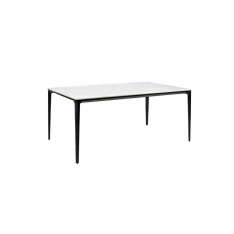 Stół SLIM 140x80 biały, czarny - ceramiczny marmur, aluminium