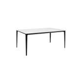 Stół SLIM 140x80 biały, czarny - ceramiczny marmur, aluminium