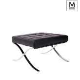 MODESTO podnóżek BARCELON czarny - ekoskóra, stal polerowana