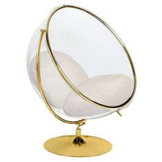 Fotel BUBBLE STAND 2 GOLD VELVET poduszka beżowa